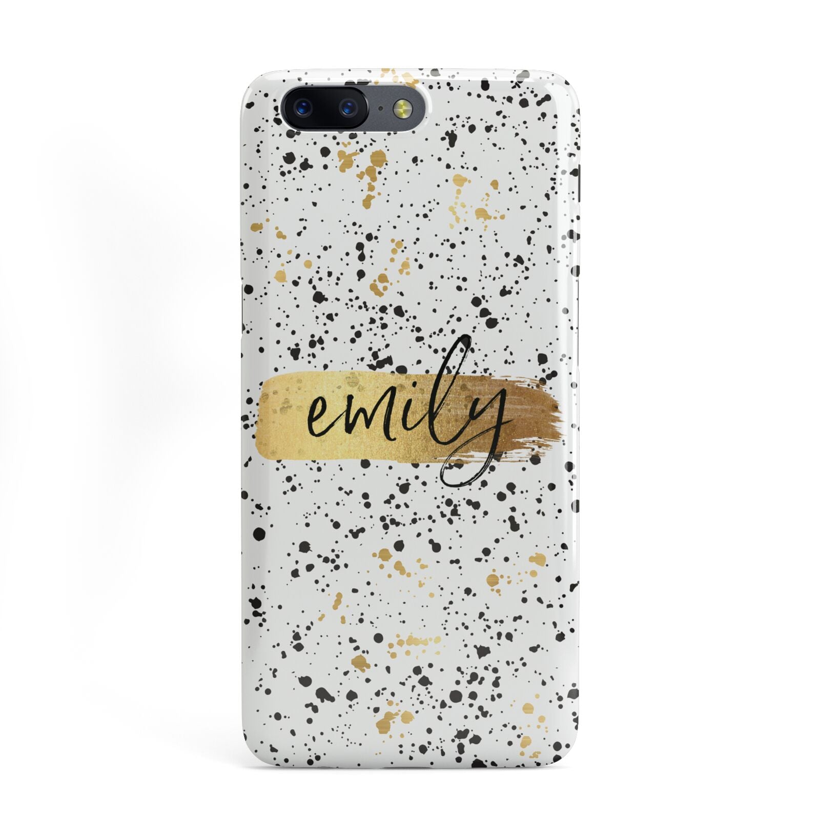 Personalised Ink Splatter Gold OnePlus Case