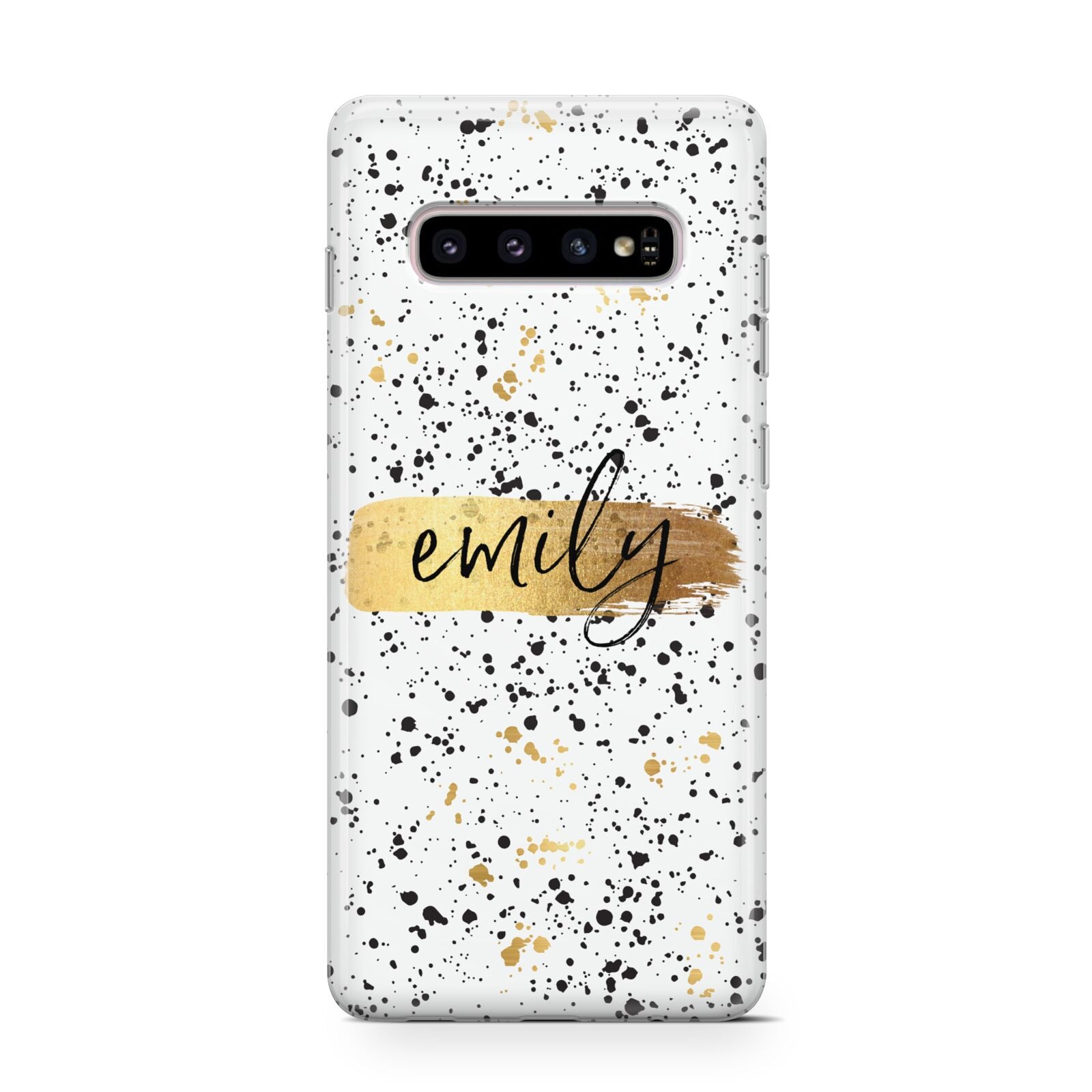 Personalised Ink Splatter Gold Samsung Galaxy S10 Case