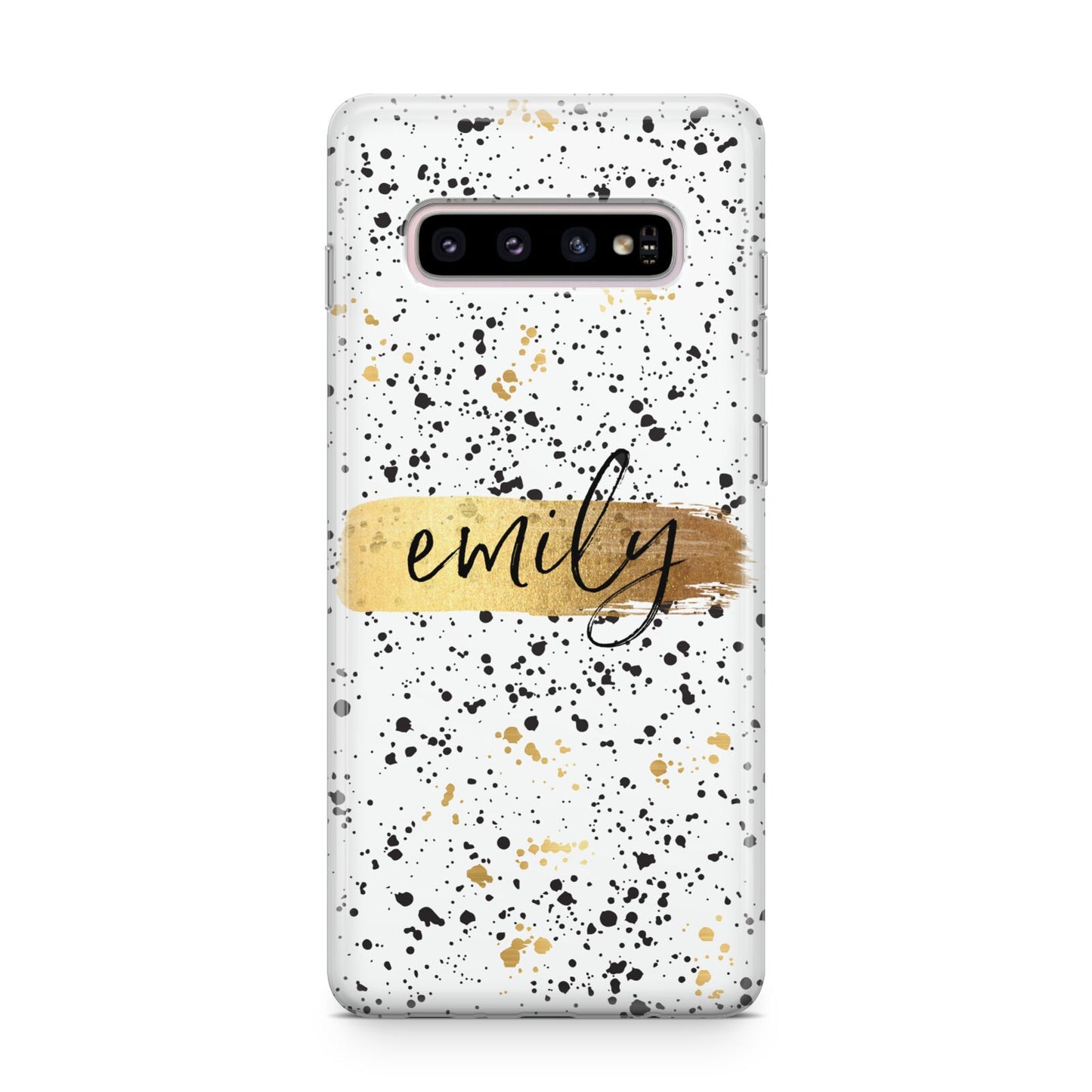 Personalised Ink Splatter Gold Samsung Galaxy S10 Plus Case