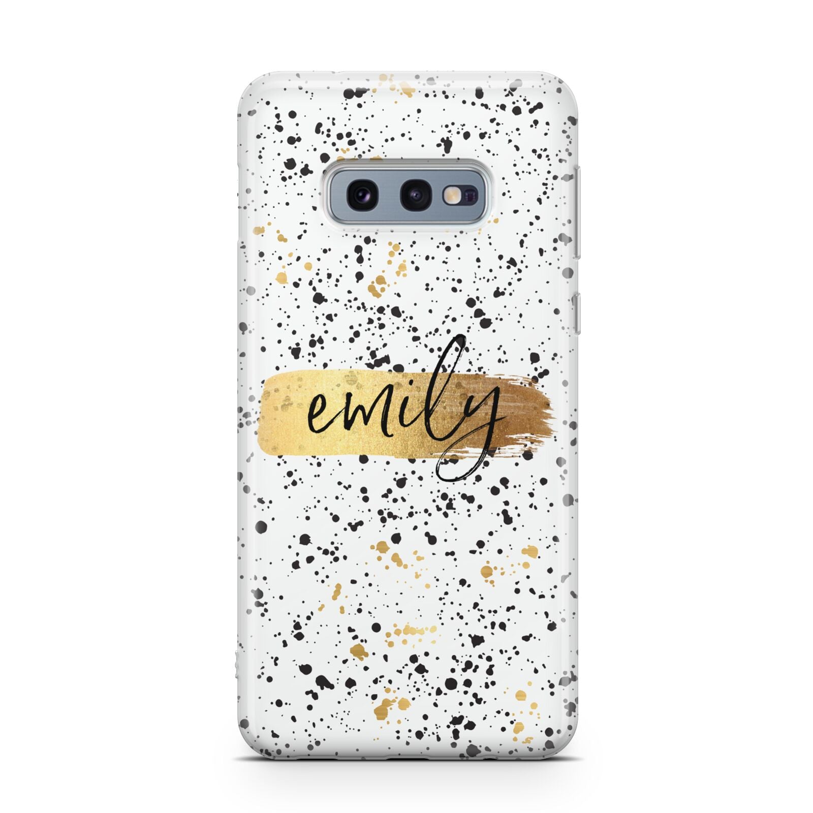 Personalised Ink Splatter Gold Samsung Galaxy S10E Case