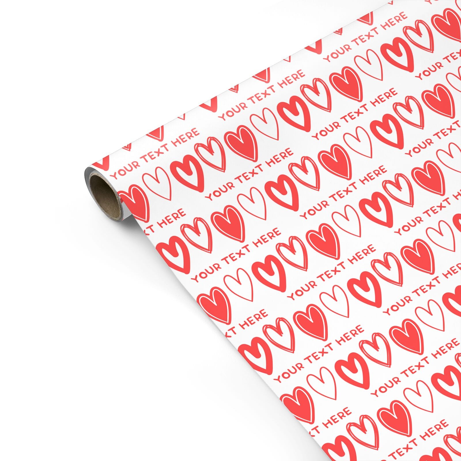 Personalised Love Heart Text Personalised Gift Wrap