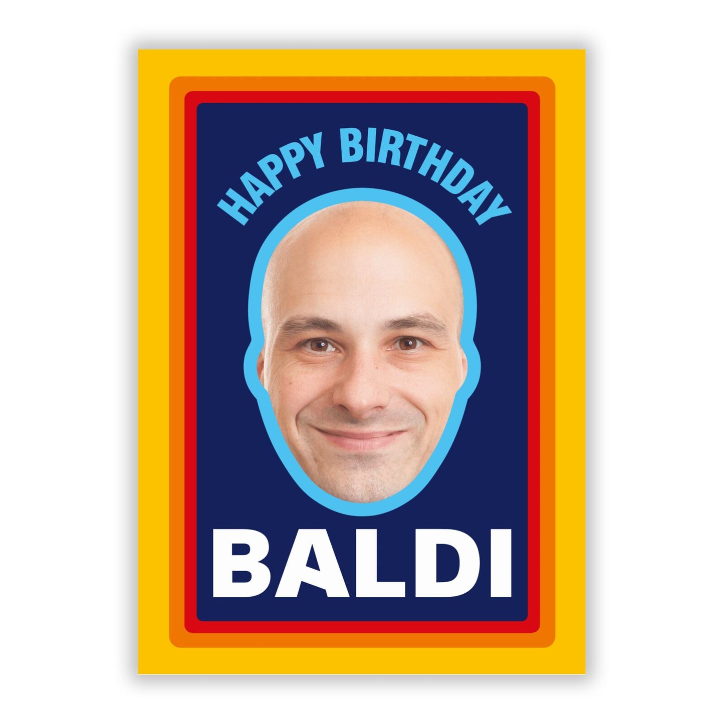 Personalised Photo Baldi Birthday A5 Flat Greetings Card