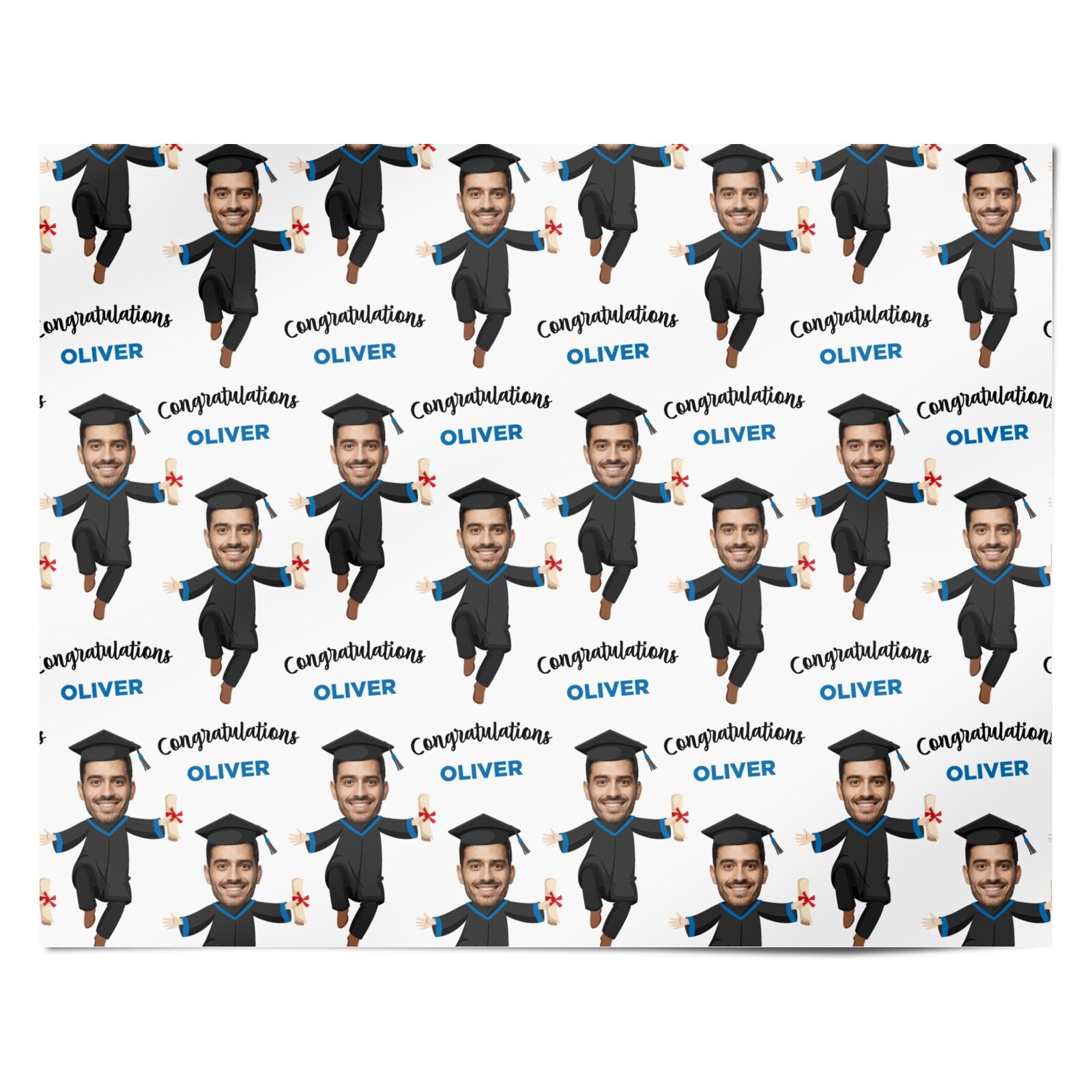 Personalised Photo Face Graduation Personalised Wrapping Paper Alternative