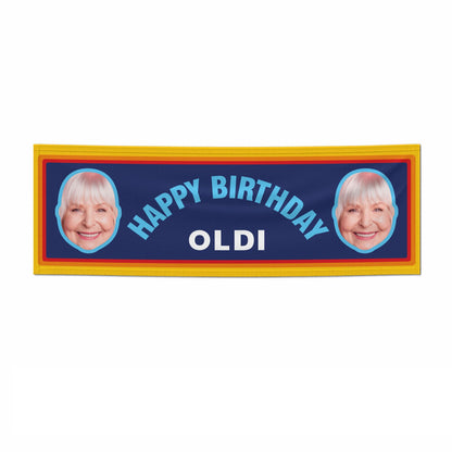 Personalised Photo Funny Oldi Birthday 6x2 Paper Banner