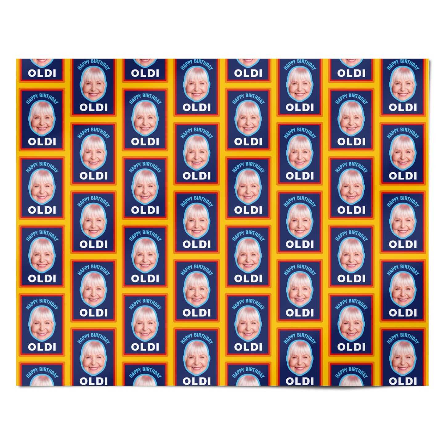 Personalised Photo Funny Oldi Birthday Personalised Wrapping Paper Alternative