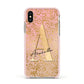 Personalised Pink Gold Cheetah Apple iPhone Xs Impact Case Pink Edge on Gold Phone