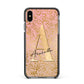 Personalised Pink Gold Cheetah Apple iPhone Xs Max Impact Case Black Edge on Black Phone