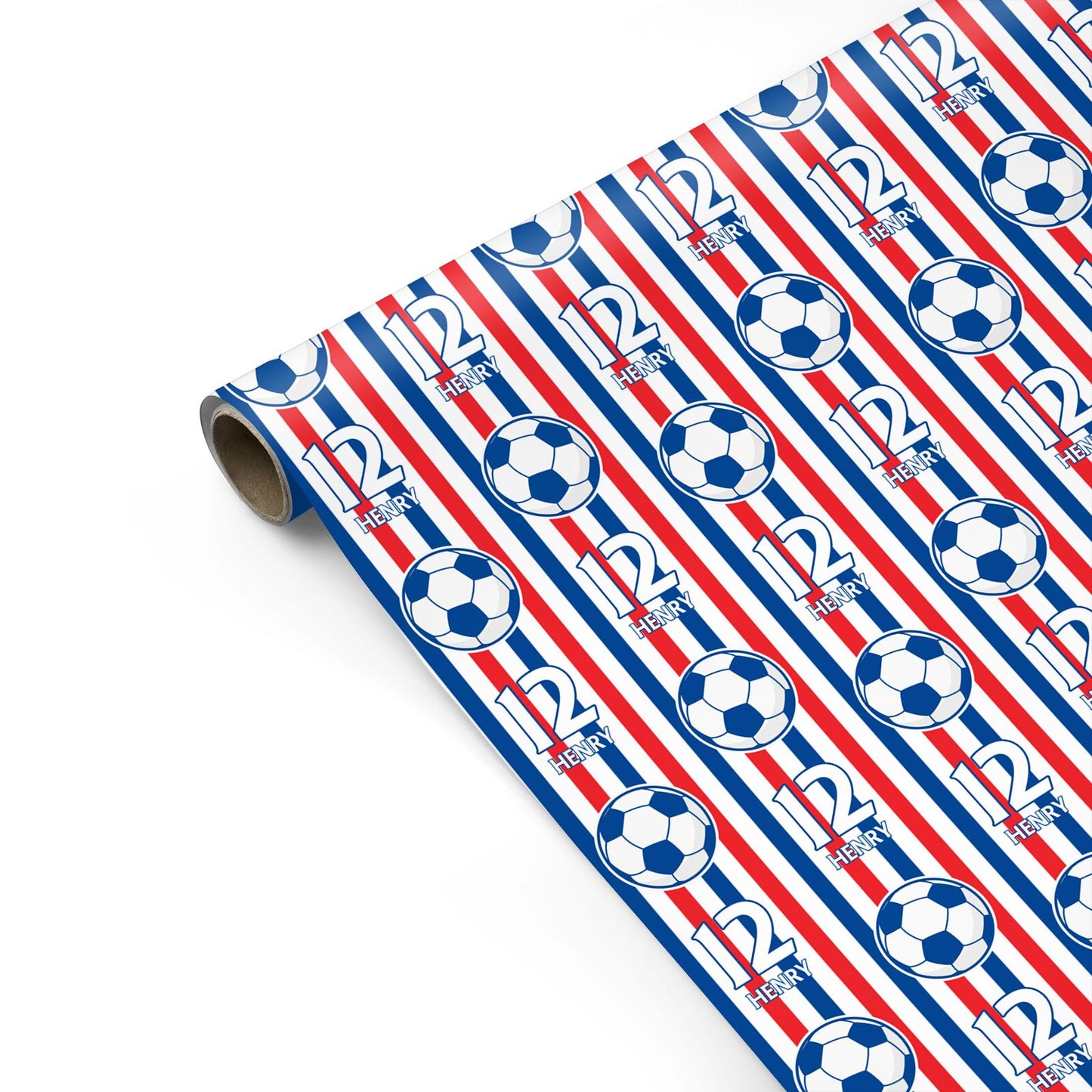 Personalised Red White Blue Football Personalised Gift Wrap