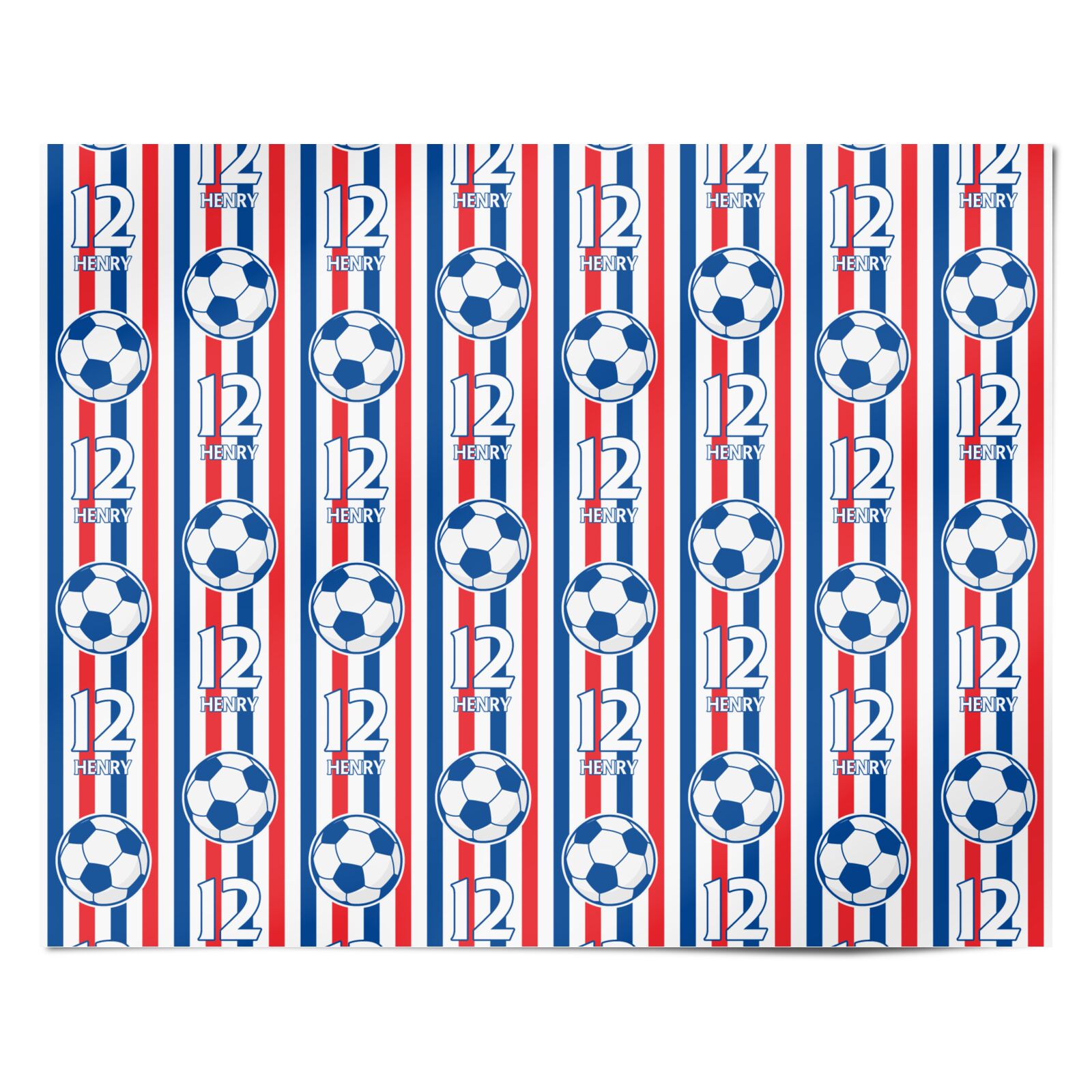 Personalised Red White Blue Football Personalised Wrapping Paper Alternative