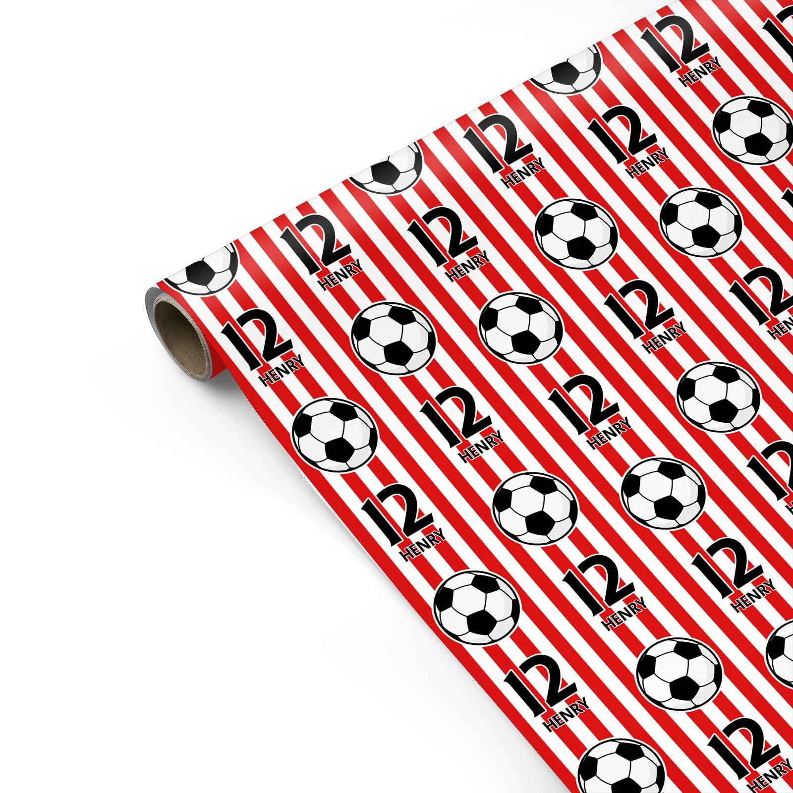 Personalised Red White Football Personalised Gift Wrap