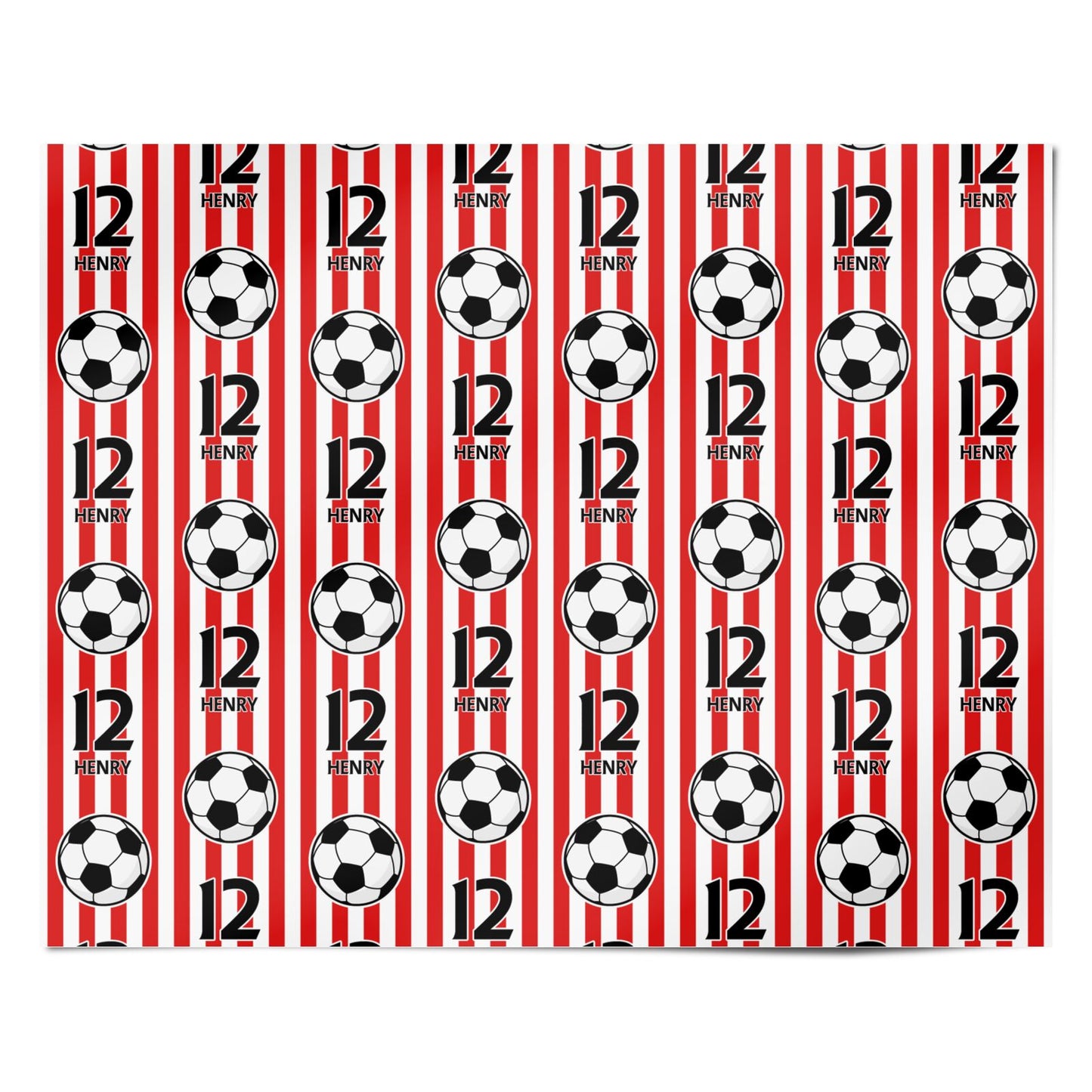 Personalised Red White Football Personalised Wrapping Paper Alternative