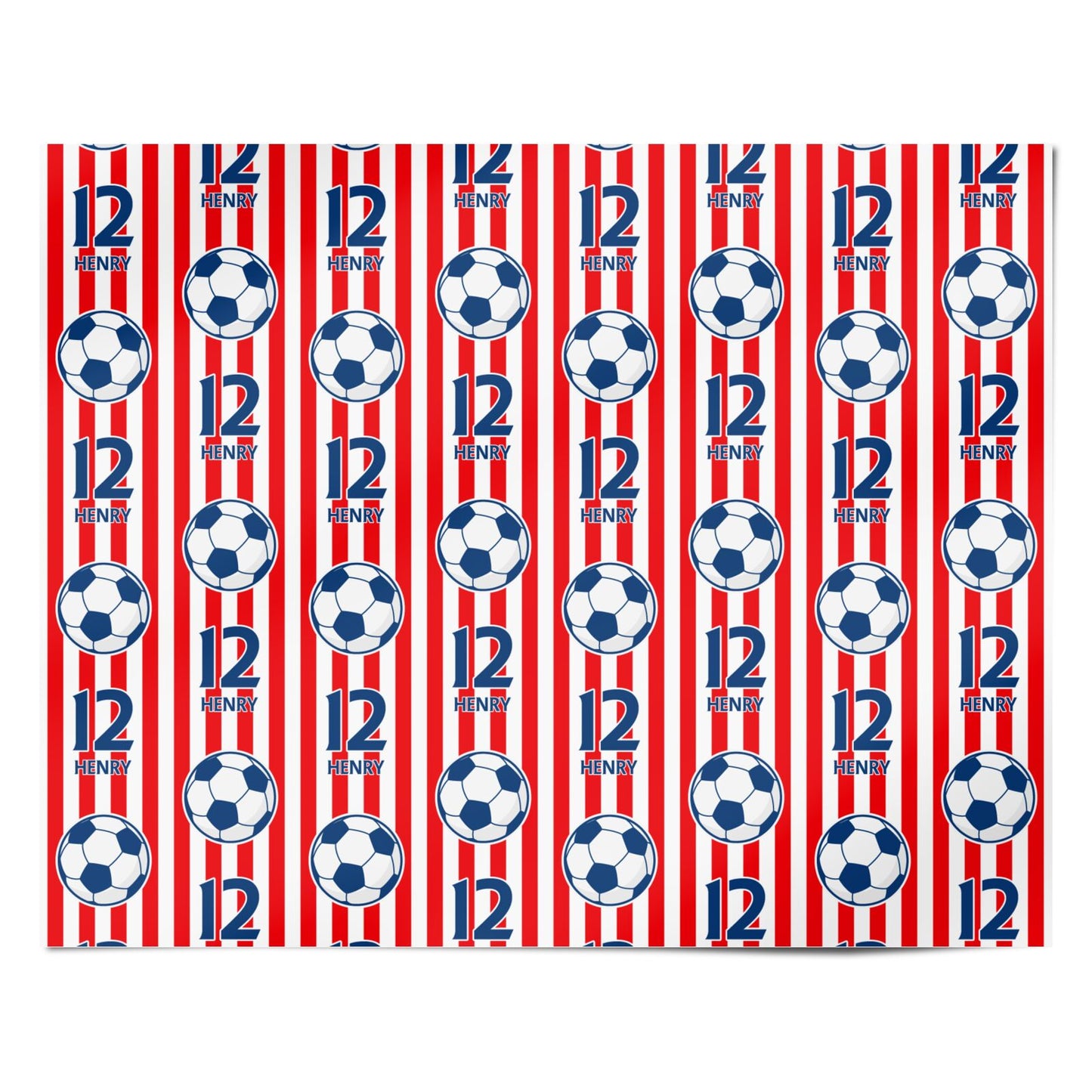 Personalised Red and White Football Personalised Wrapping Paper Alternative