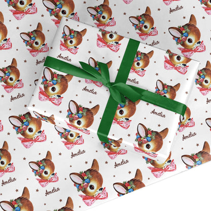 Personalised Reindeer Christmas Custom Wrapping Paper