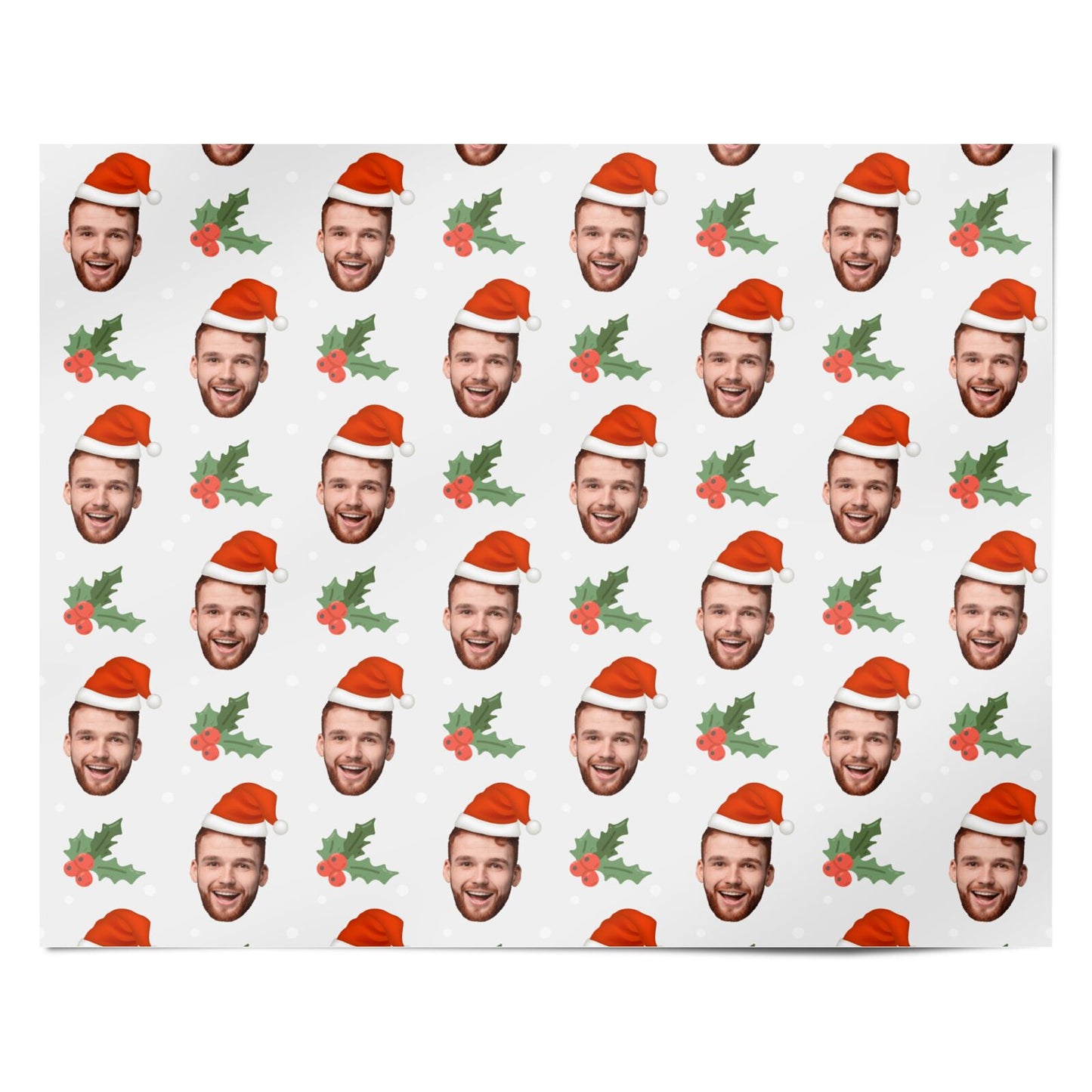 Personalised Santa Hat Photo Face Personalised Wrapping Paper Alternative