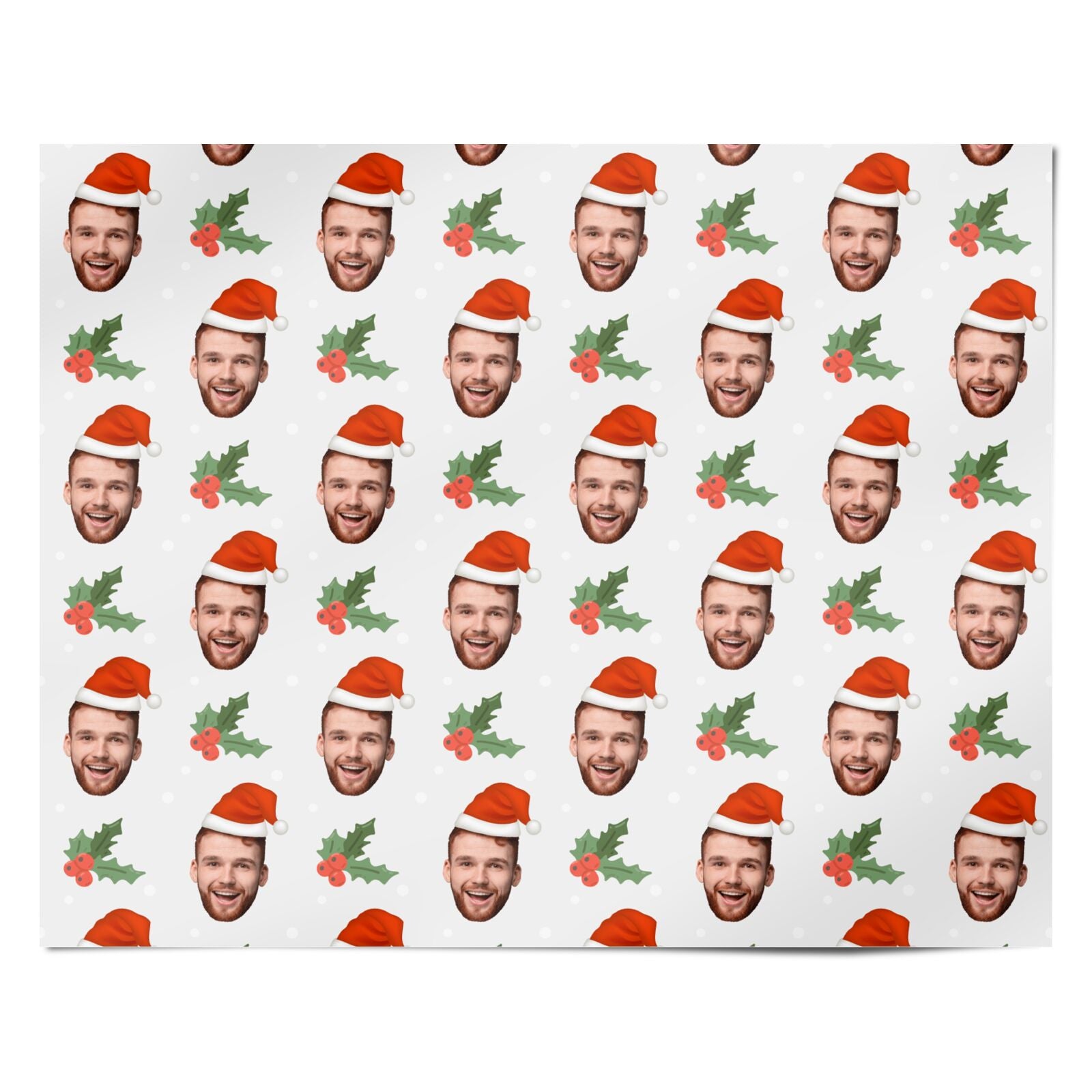 Personalised Santa Hat Photo Face Personalised Wrapping Paper Alternative