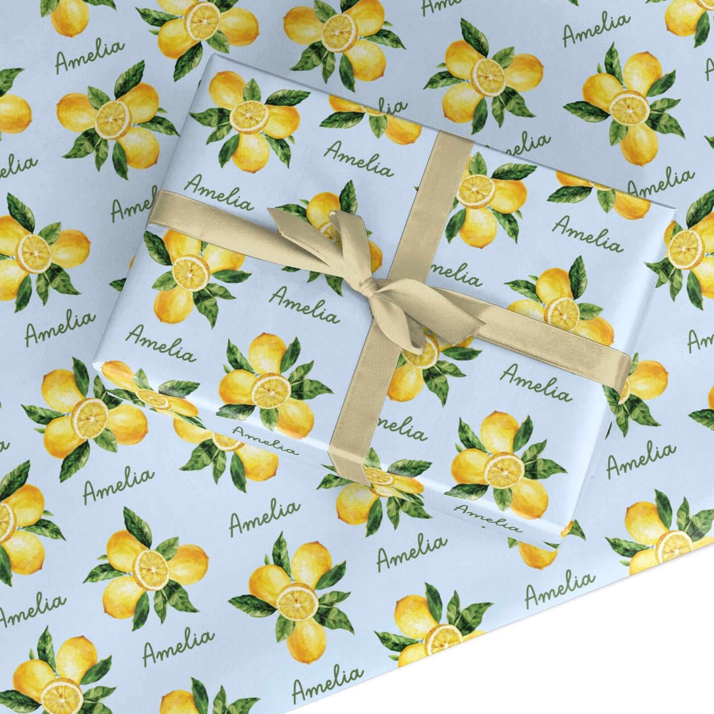 Personalised Summer Italian Lemon Custom Wrapping Paper