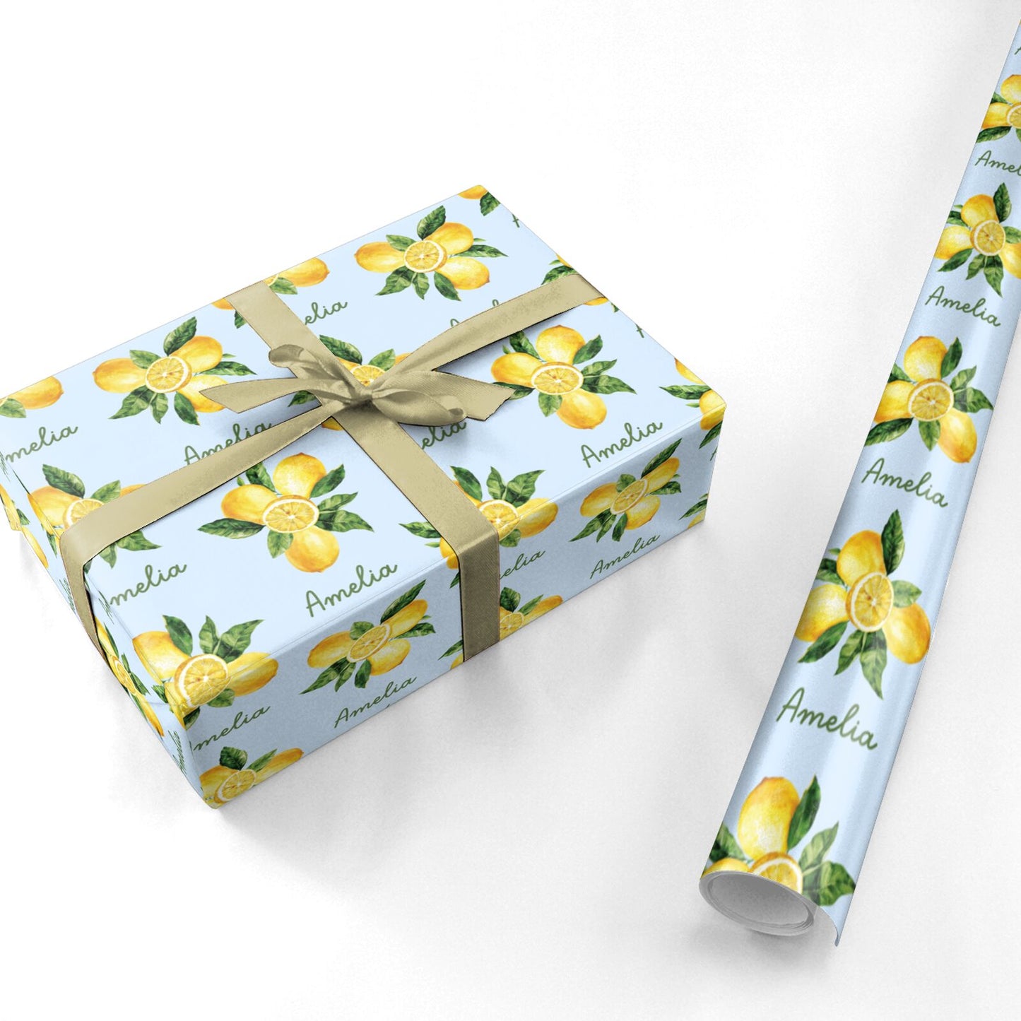 Personalised Summer Italian Lemon Personalised Wrapping Paper