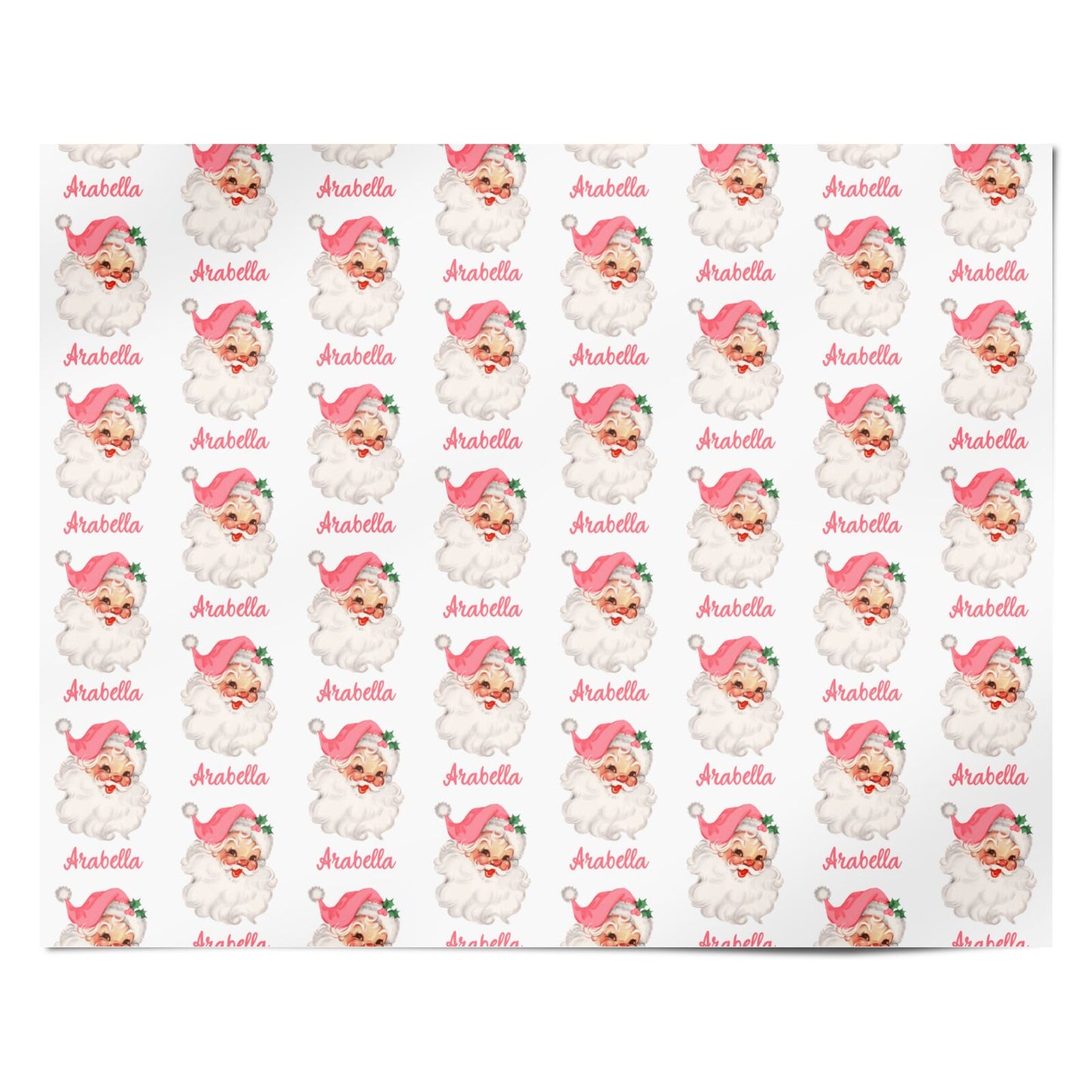 Personalised Vintage Santa Christmas Personalised Wrapping Paper Alternative