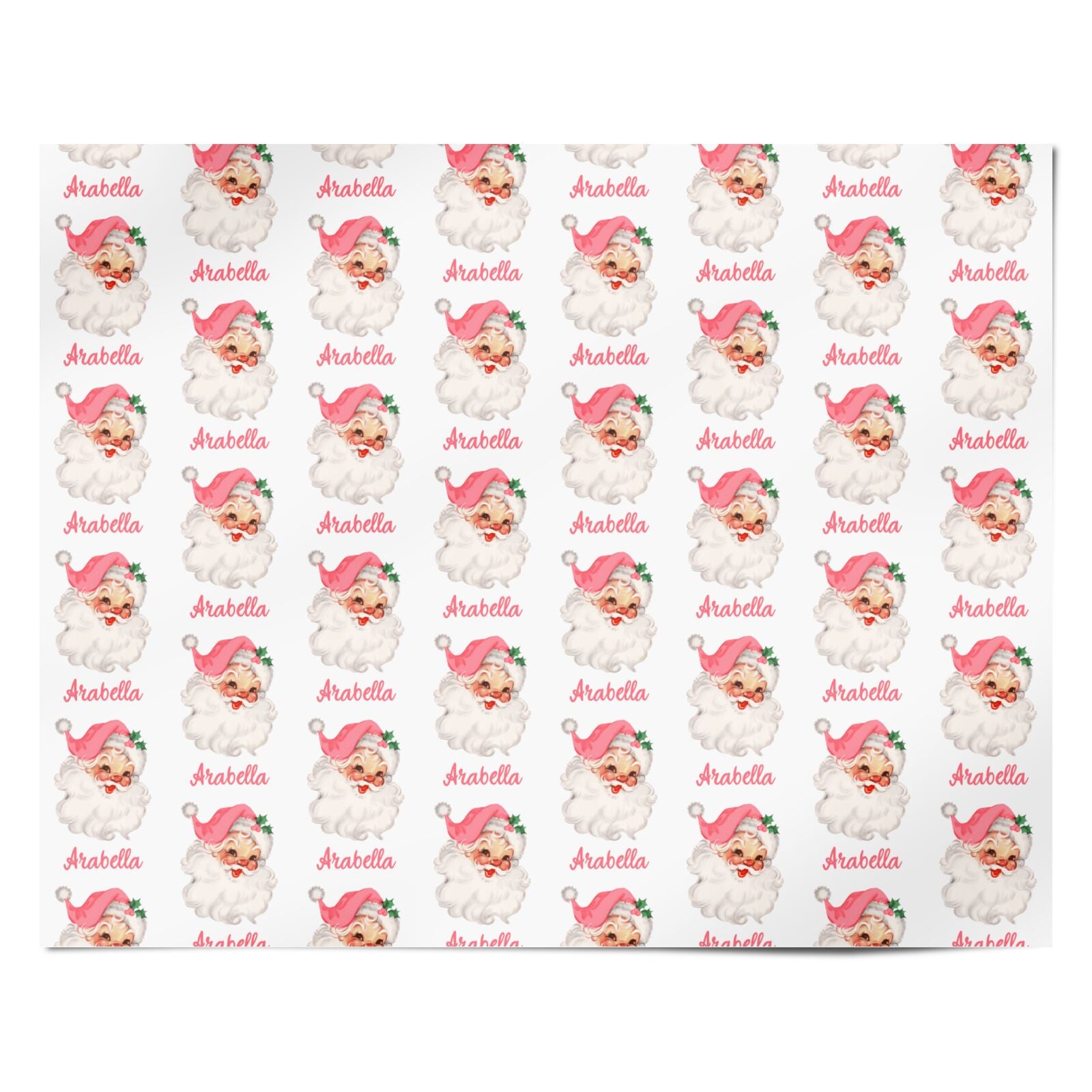 Personalised Vintage Santa Christmas Personalised Wrapping Paper Alternative