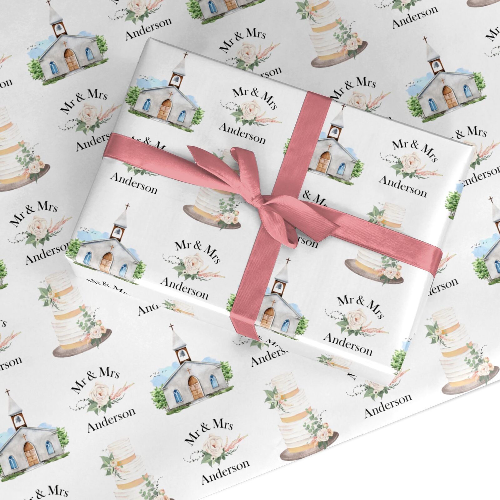 Personalised Wedding Couple Custom Wrapping Paper