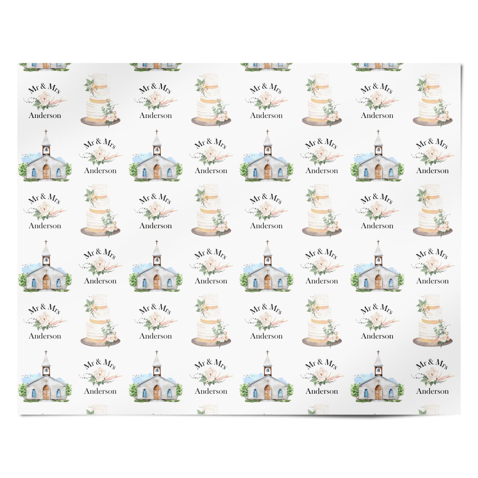 Personalised Wedding Couple Personalised Wrapping Paper Alternative