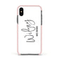 Personalised Wifey White Apple iPhone Xs Impact Case Pink Edge on Black Phone