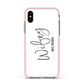 Personalised Wifey White Apple iPhone Xs Impact Case Pink Edge on Silver Phone