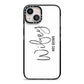 Personalised Wifey White iPhone 13 Black Impact Case on Silver phone