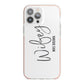 Personalised Wifey White iPhone 13 Pro Max TPU Impact Case with Pink Edges