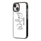 Personalised Wifey White iPhone 14 Black Impact Case Side Angle on Silver phone