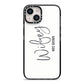 Personalised Wifey White iPhone 14 Black Impact Case on Silver phone