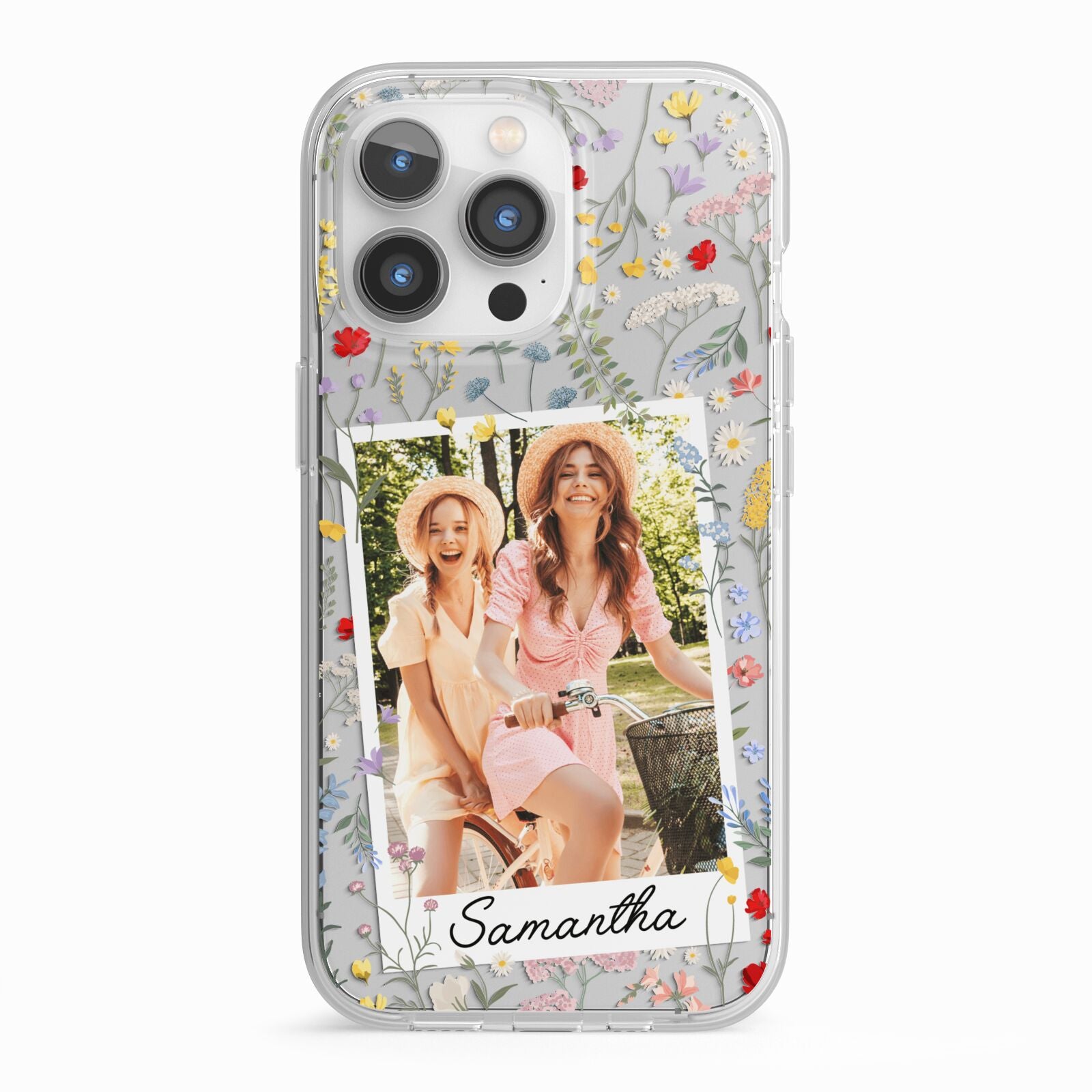 Personalised Wild Flowers Photo iPhone 13 Pro TPU Impact Case with White Edges