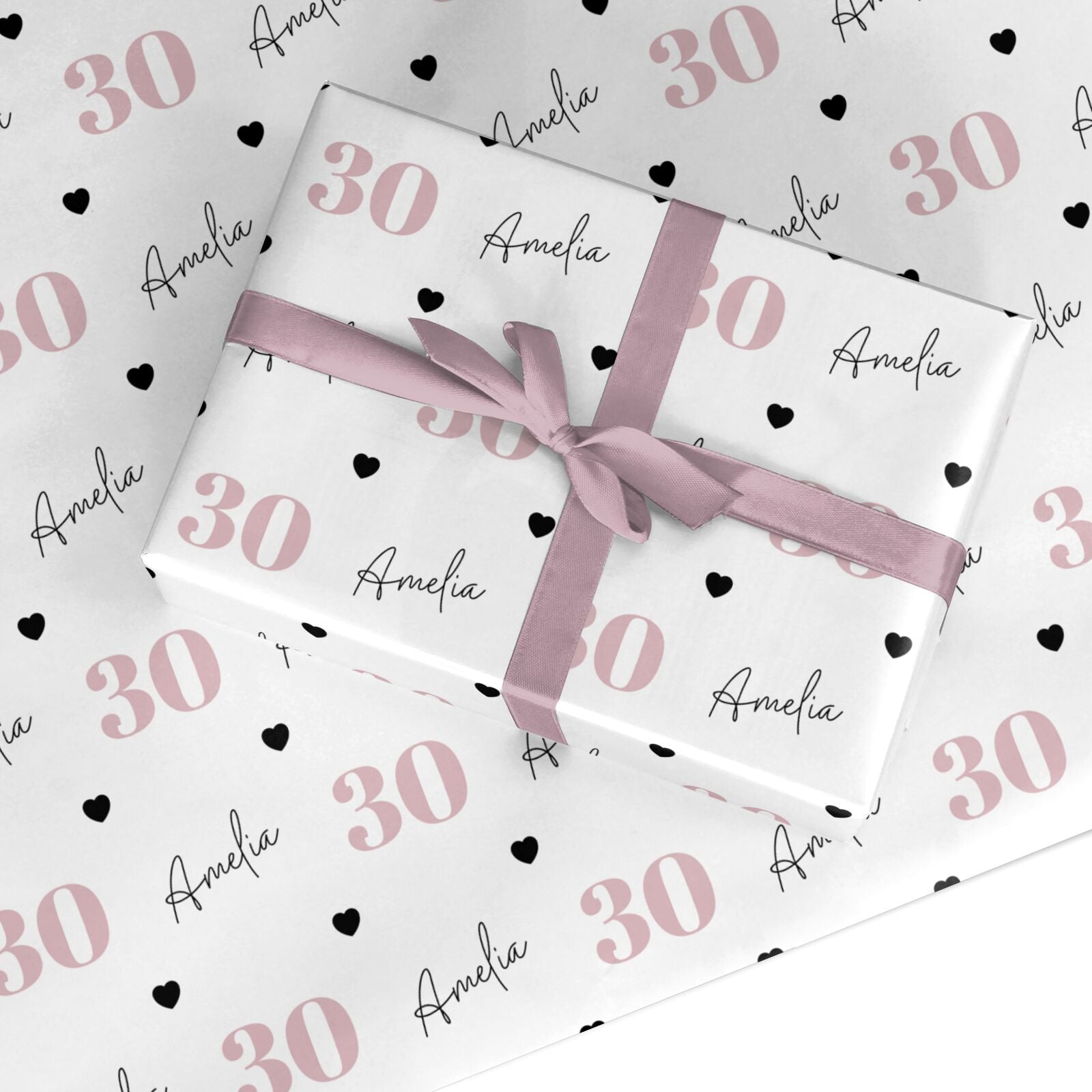 Personalised Womens Birthday Name and Age Custom Wrapping Paper