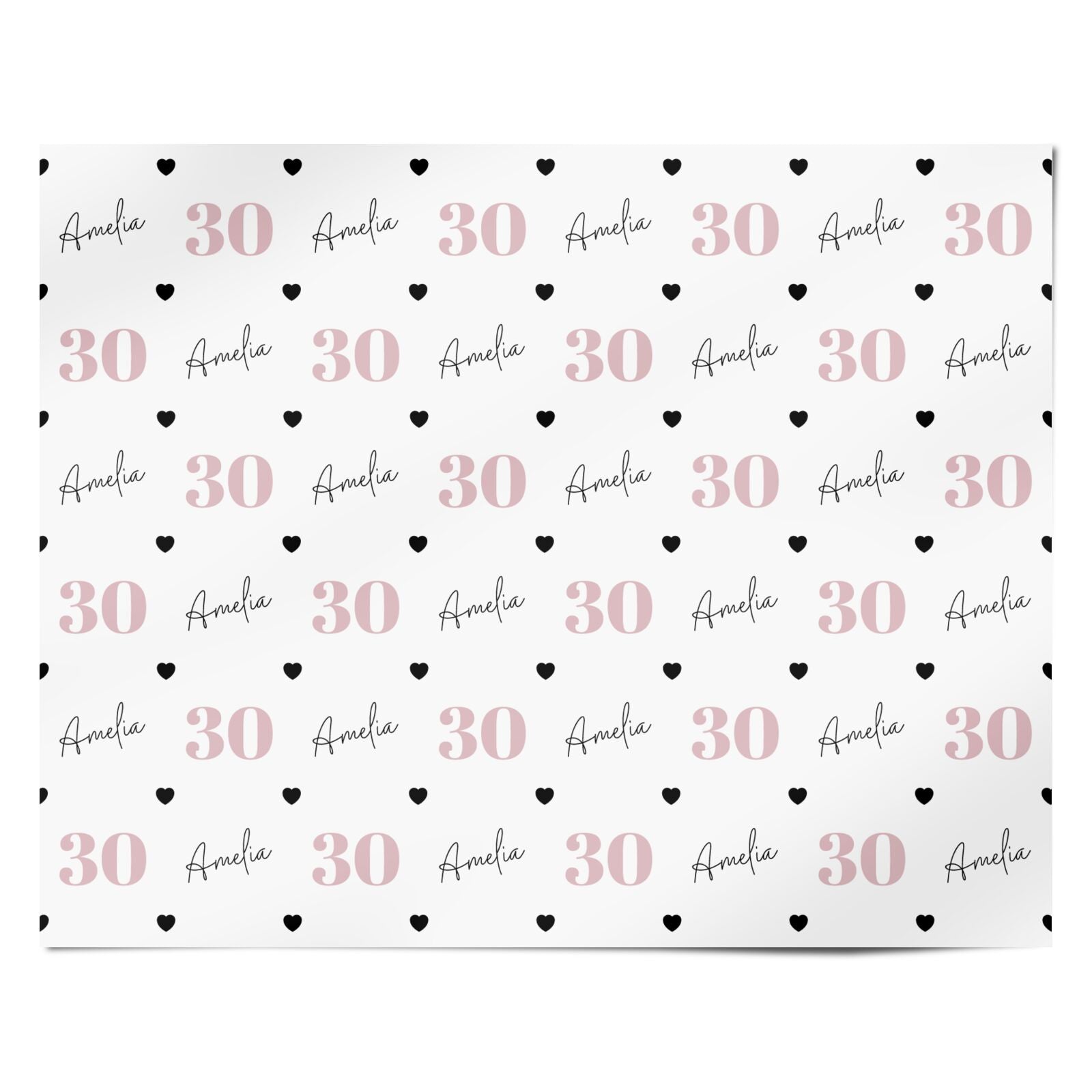 Personalised Womens Birthday Name and Age Personalised Wrapping Paper Alternative