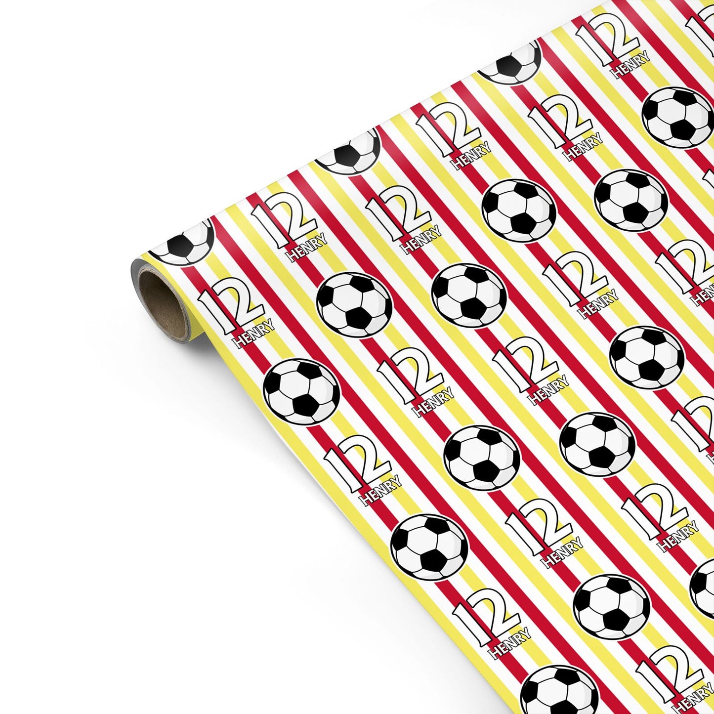 Personalised Yellow and Red Football Personalised Gift Wrap