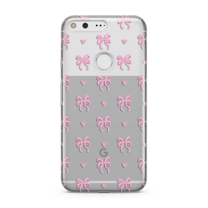 Pink Bow and Heart Google Pixel Case