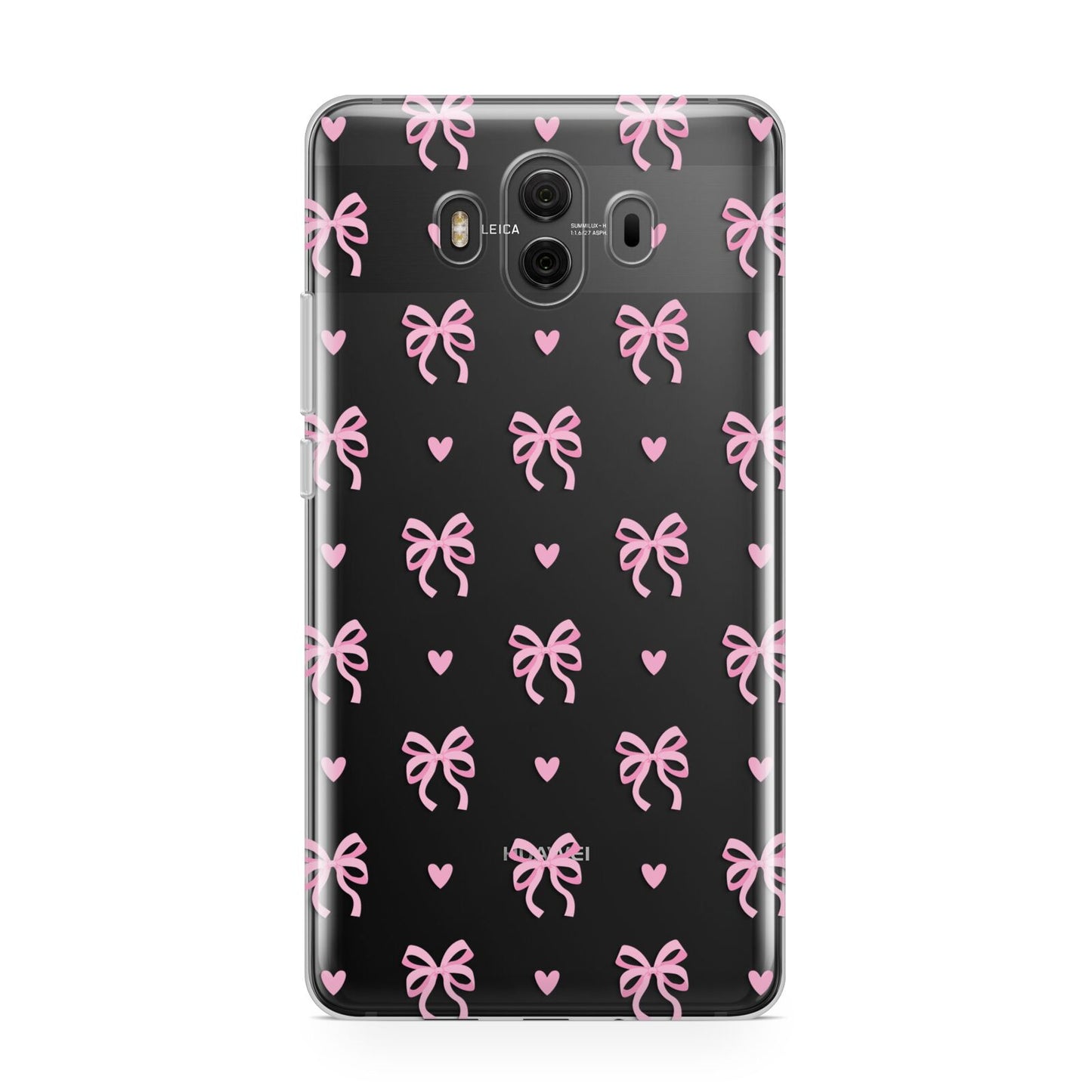 Pink Bow and Heart Huawei Mate 10 Protective Phone Case