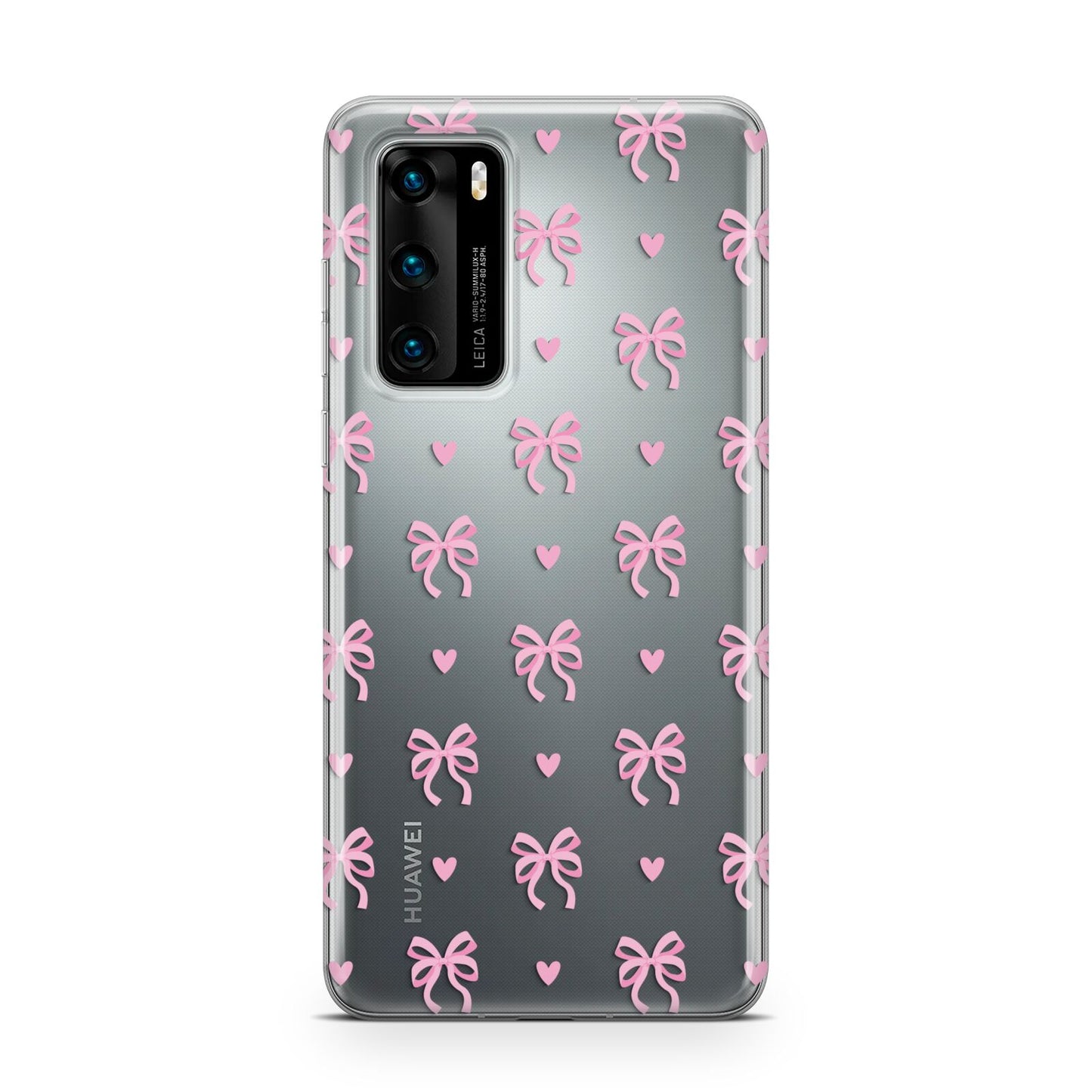 Pink Bow and Heart Huawei P40 Phone Case