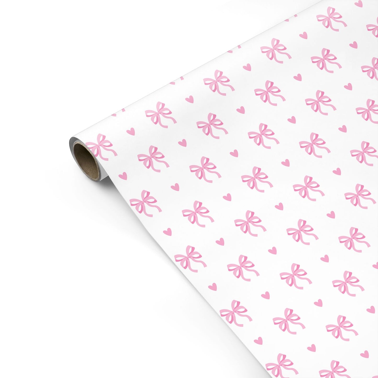 Pink Bow and Heart Personalised Gift Wrap