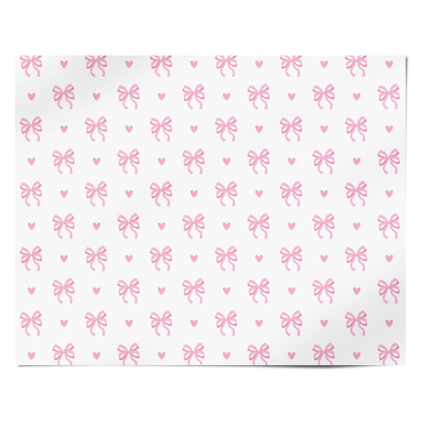 Pink Bow and Heart Personalised Wrapping Paper Alternative