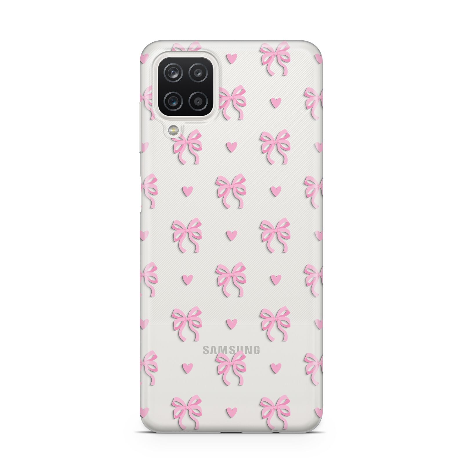 Pink Bow and Heart Samsung A12 Case