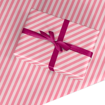 Pink Candy Stripe Custom Wrapping Paper