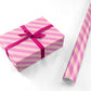 Pink Diagonal Stripe Personalised Wrapping Paper