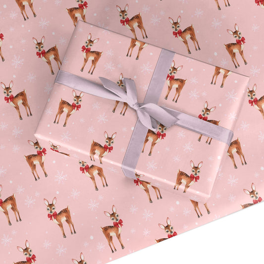 Pink Reindeer Custom Wrapping Paper