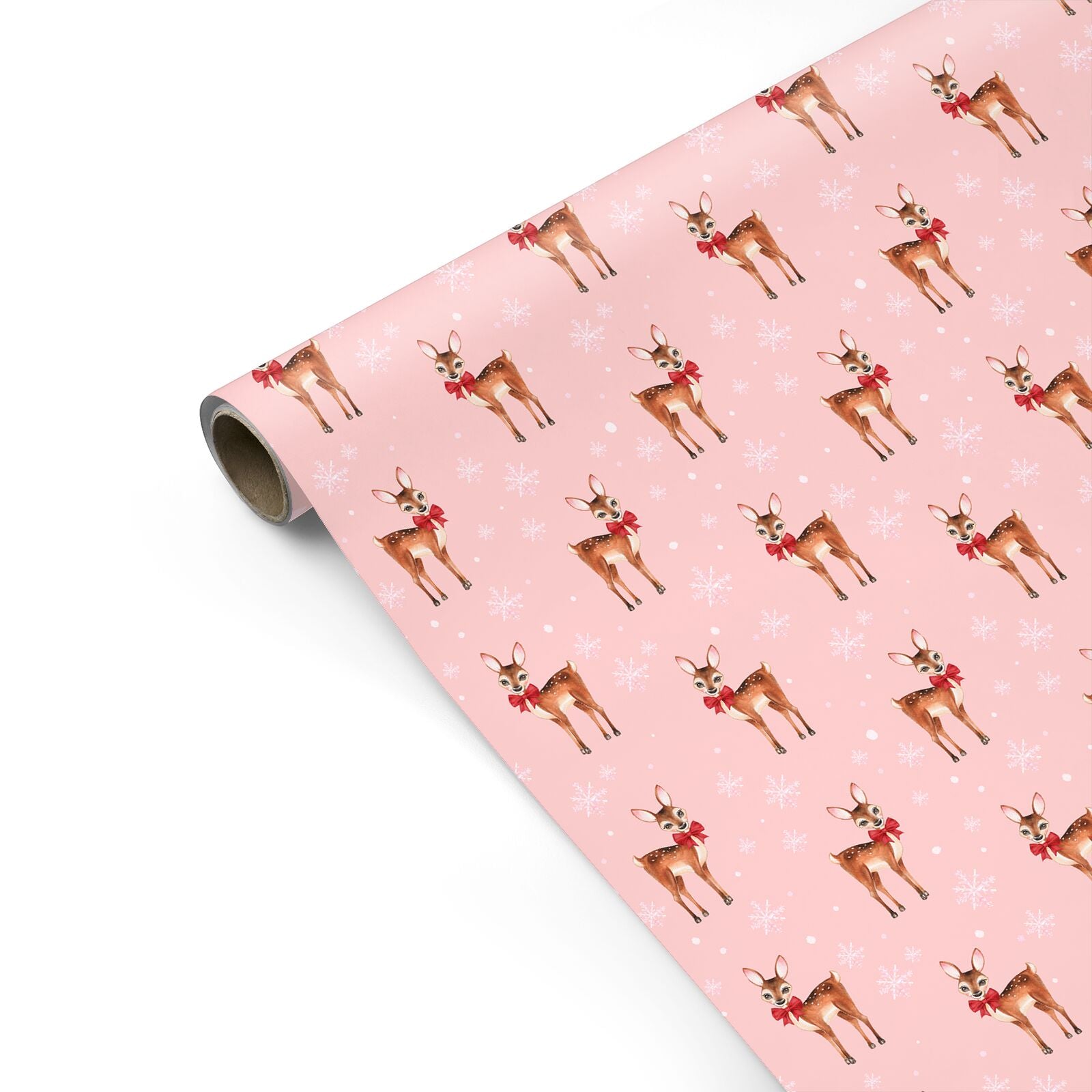 Pink Reindeer Wrapping Paper Personalised Gift Wrap