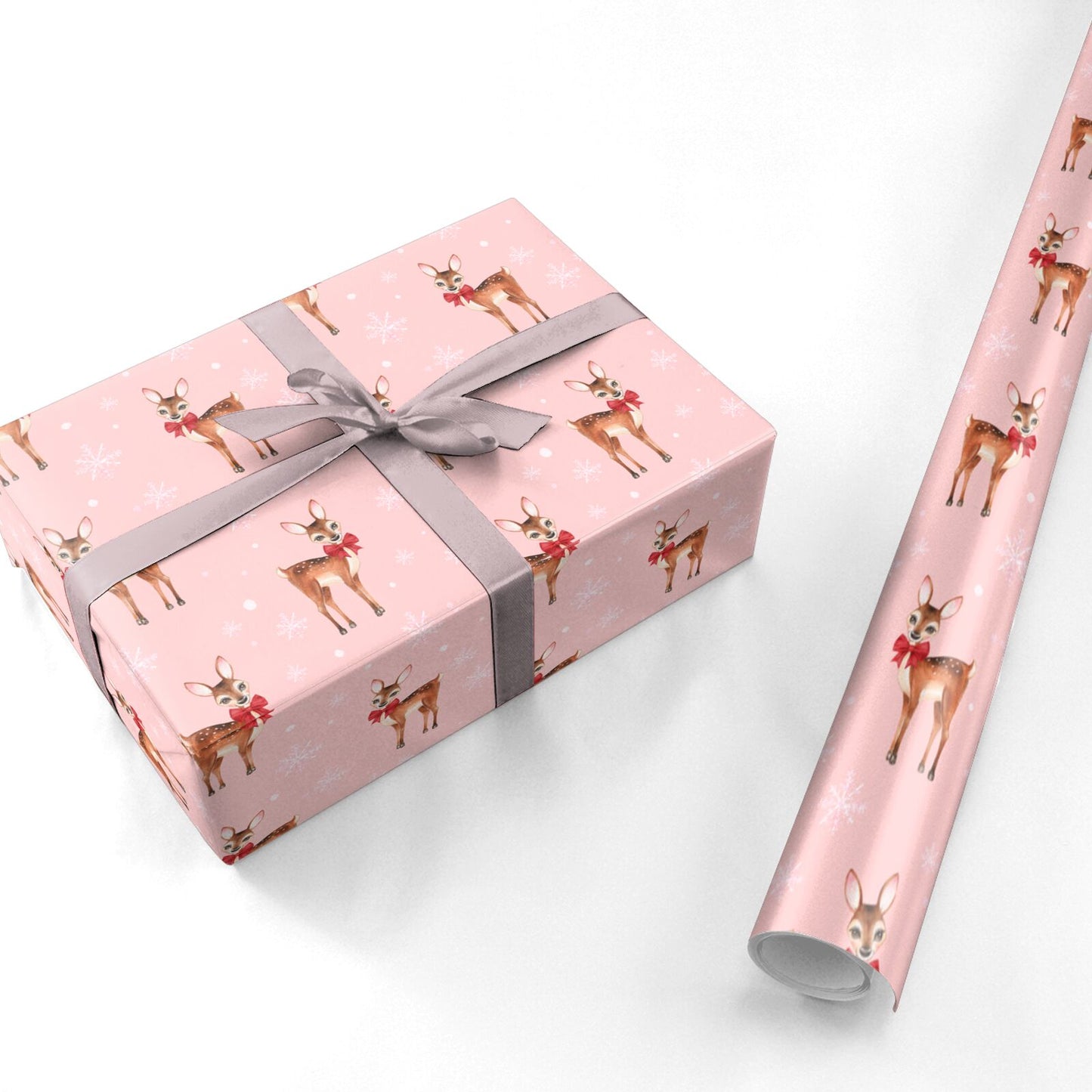 Pink Reindeer Wrapping Paper Personalised Wrapping Paper