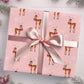 Pink Reindeer Wrapping Paper