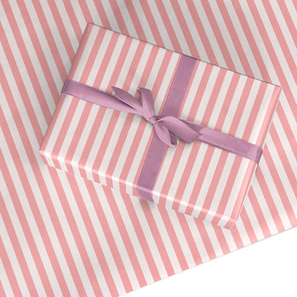 Pink Stripe Custom Wrapping Paper