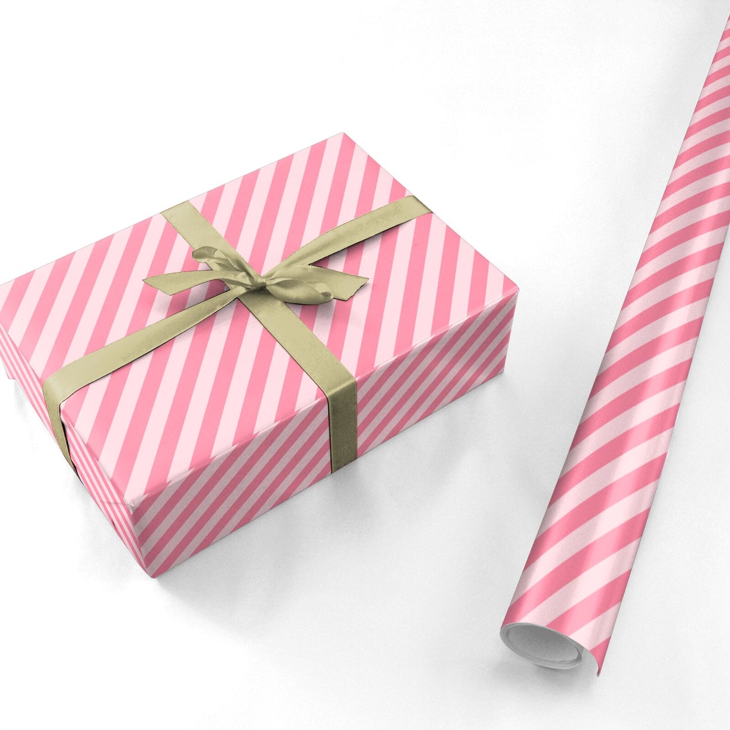 Pink Striped Personalised Wrapping Paper