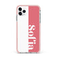 Pink White Personalised iPhone 11 Pro Max Impact Pink Edge Case